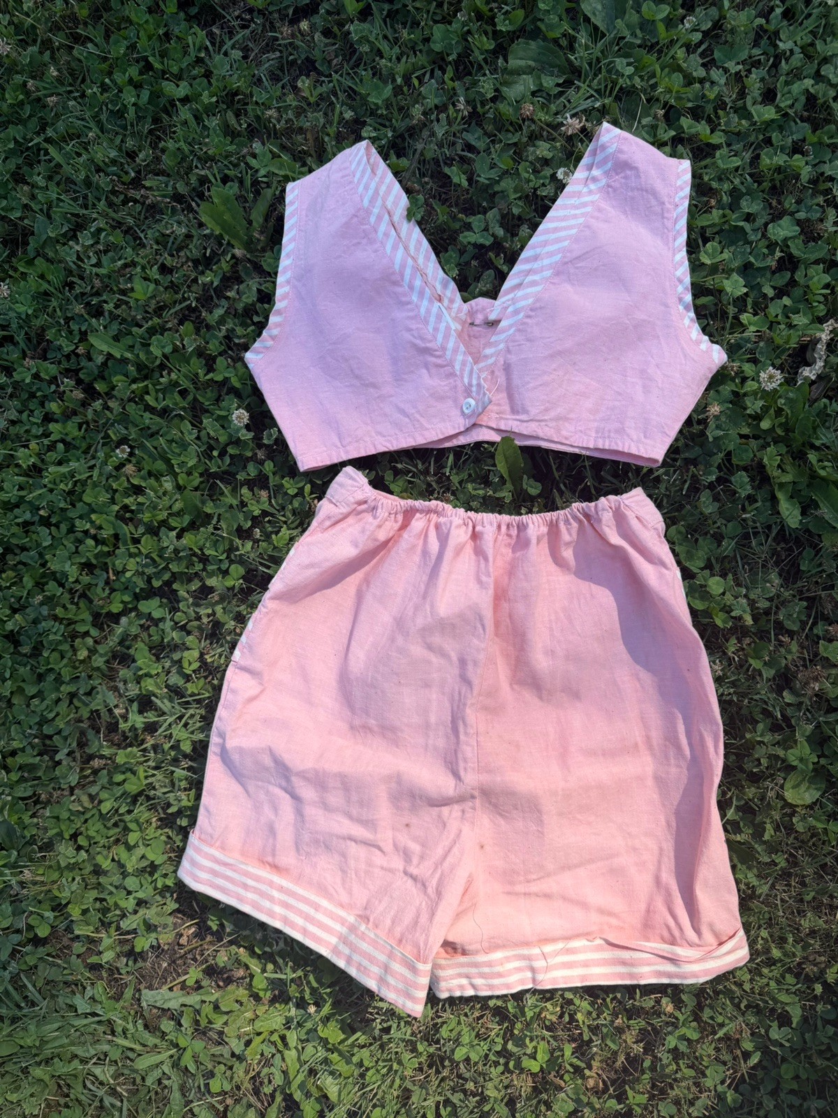 Vintage 1940s Fruit Of The Loom Play Suit Two Piece Shorts