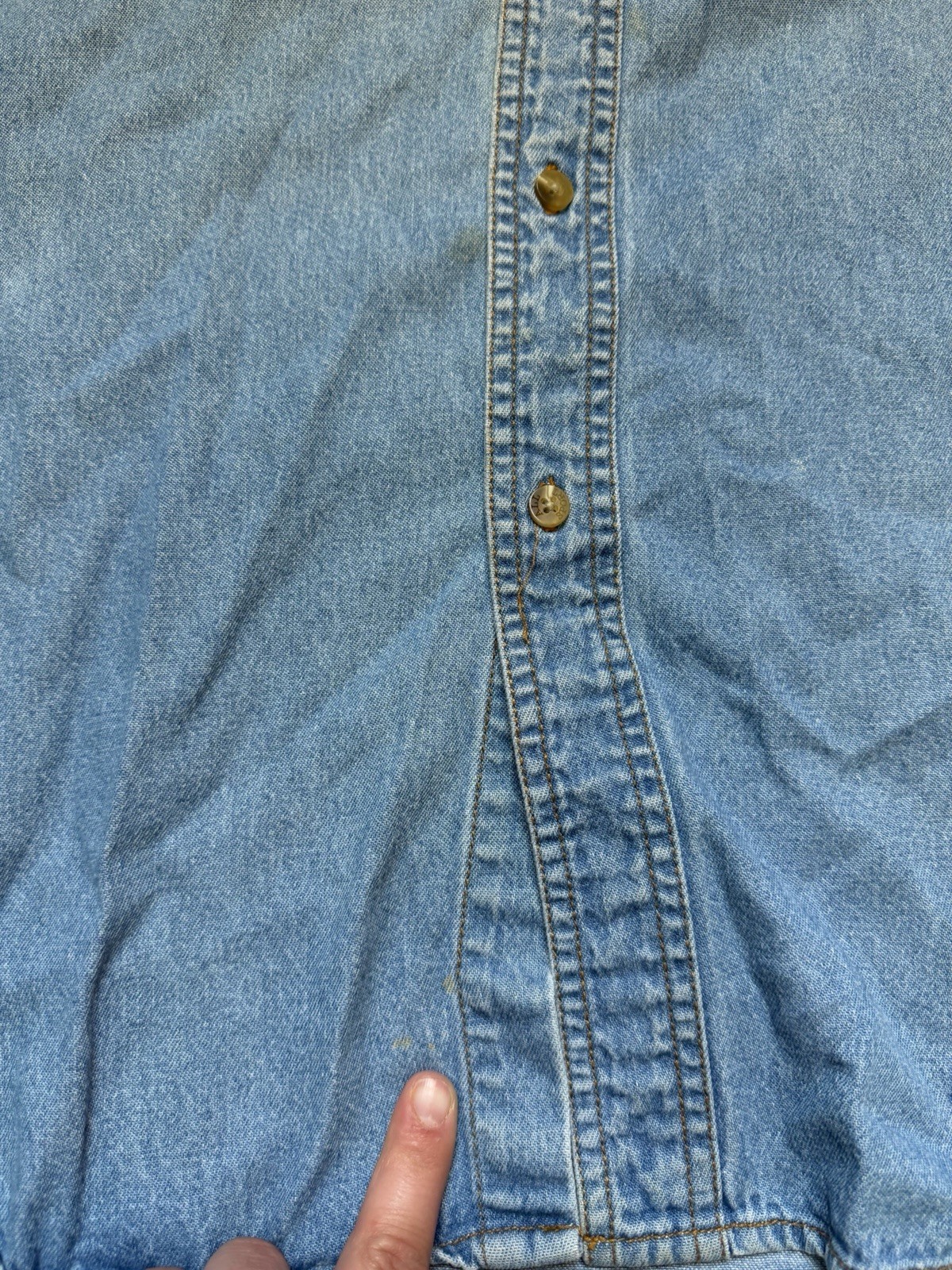100% Cotton Denim Vintage Workwear Cowgirl Grandma Cottage Traditional Size L