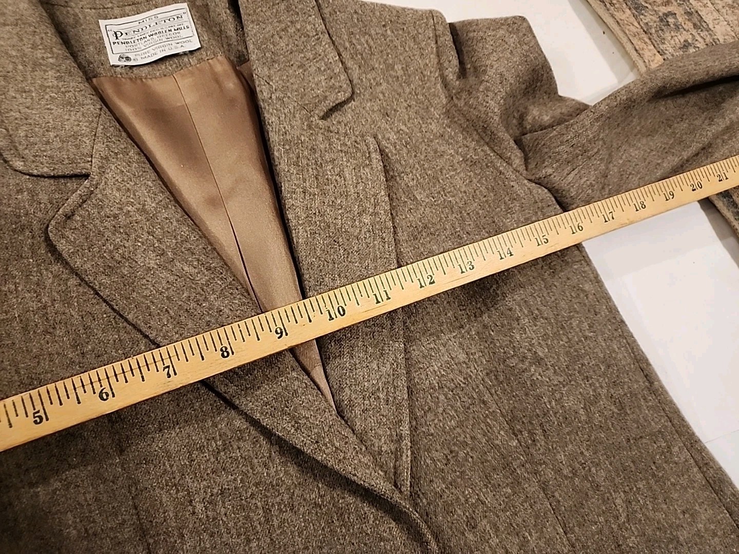 Vtg Miss Pendleton Suit Pant Jacket Set 100% Pure Virgin Wool Tweed Woolen Mills