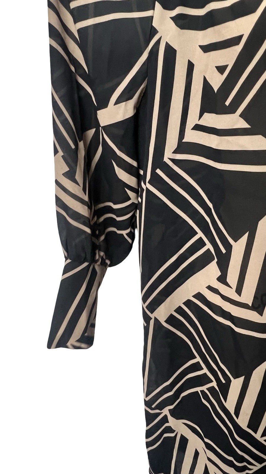 Vintage 1980s Retro Abstract Sheer Polyester Secretary Tent Dress SZ L / XL