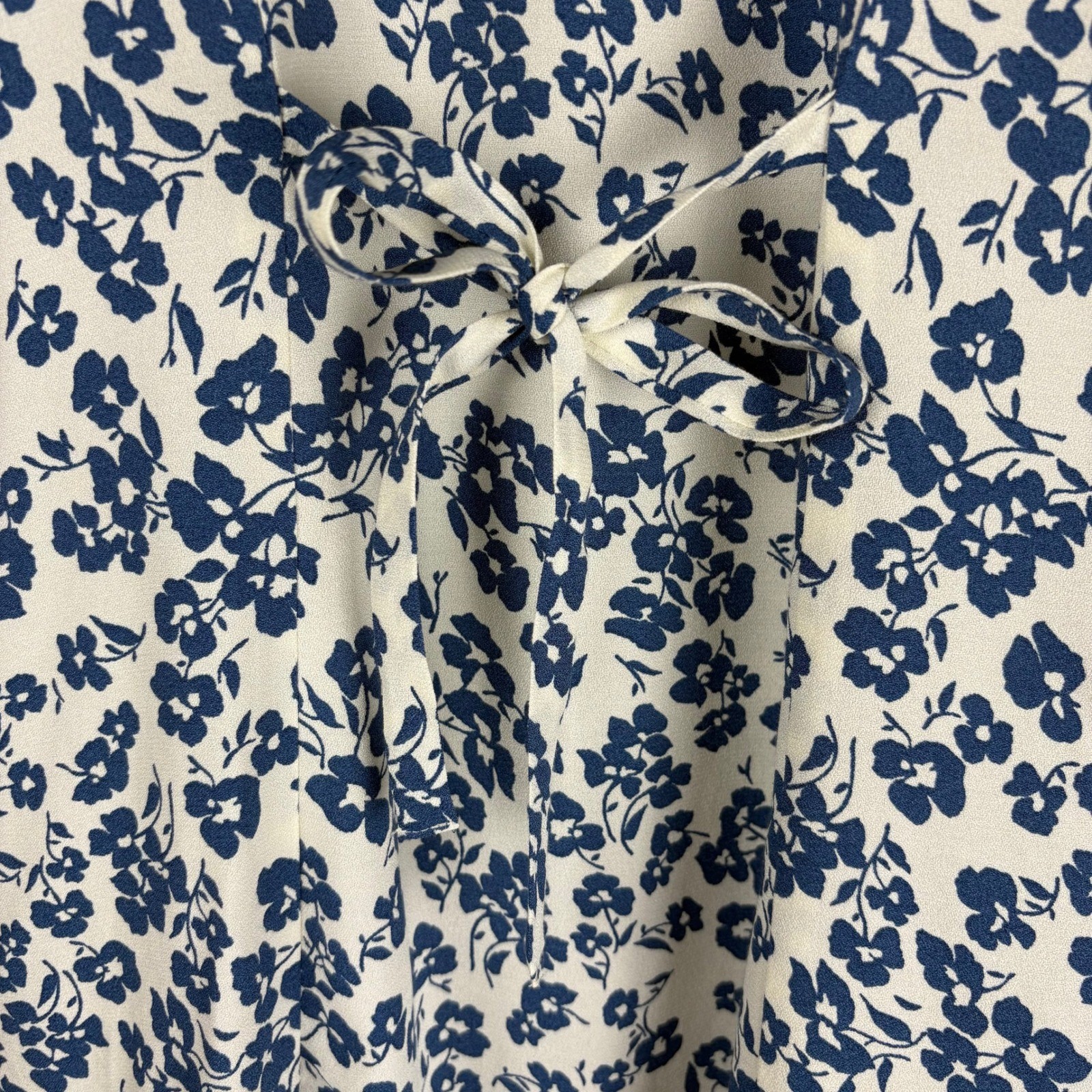 Reformation Blue White Ditsy Floral Button Front Mini Dress Sz 4 Made in USA Tie