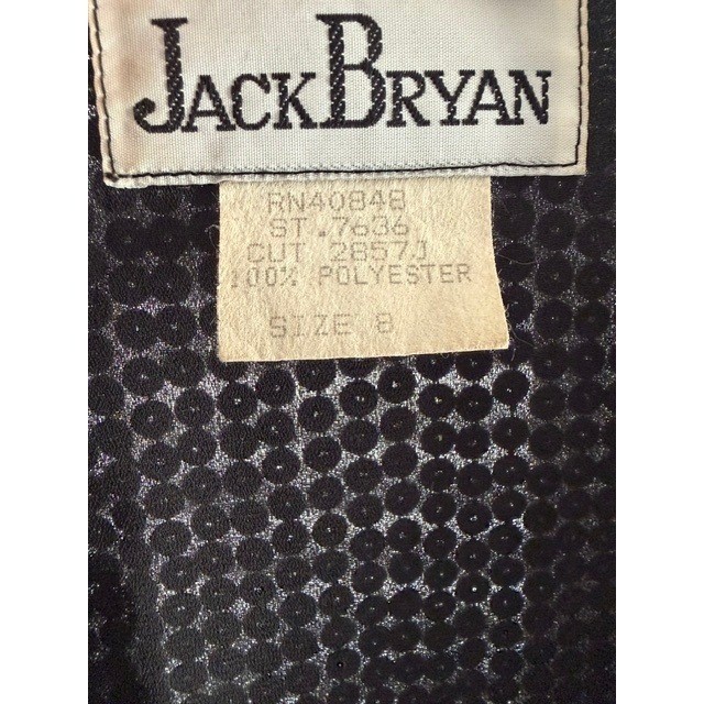 Jack Bryan Neiman Marcus Vintage Sequin Floral Bolero Jacket Black Silver Size 8