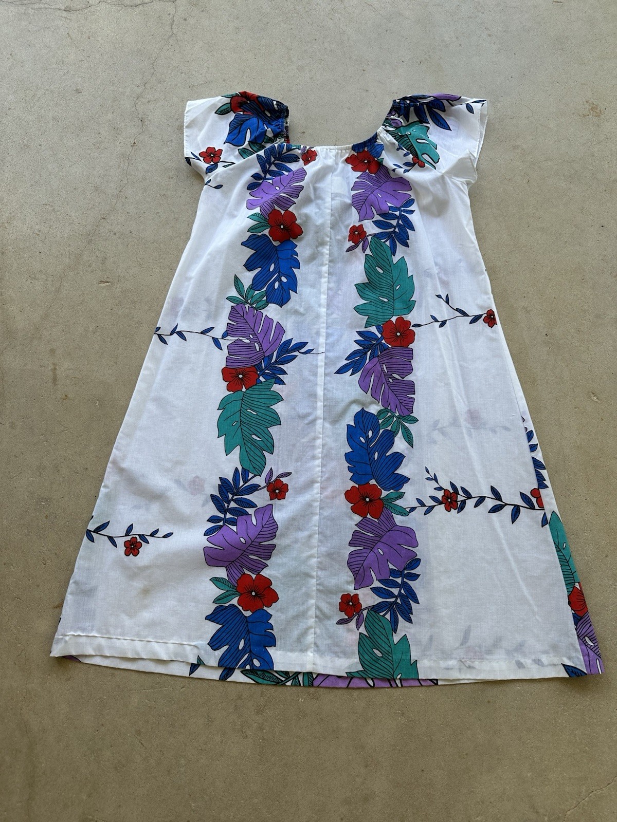 1980s Hilo Hattie Hawaiian Dress Monstera Floral Mumu Tropical Resort L 90s VTG