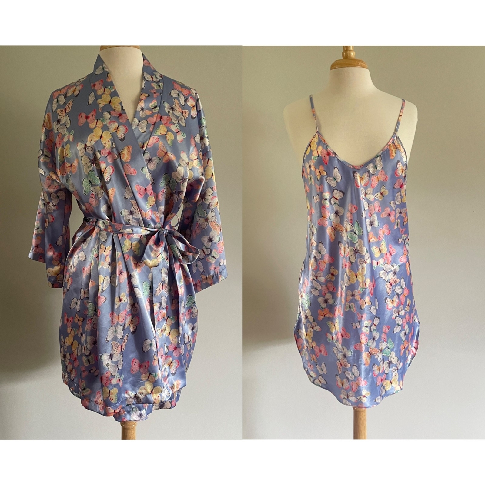 3pc Vintage Robe + Slip SET