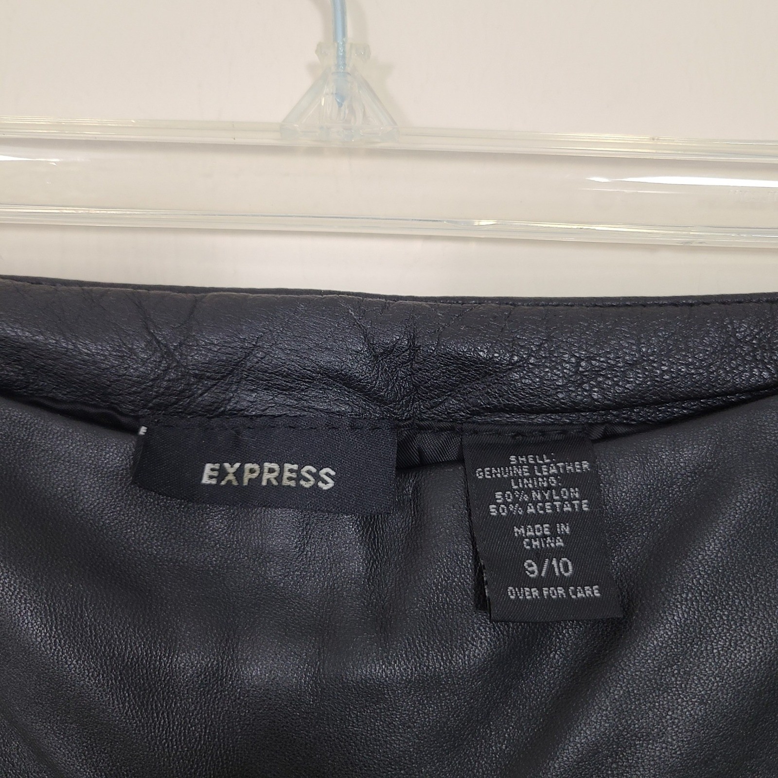 EXPRESS Black Leather Womens 9/10 Pants Biker Moto Rockstar Gf 90s Edgy Grunge