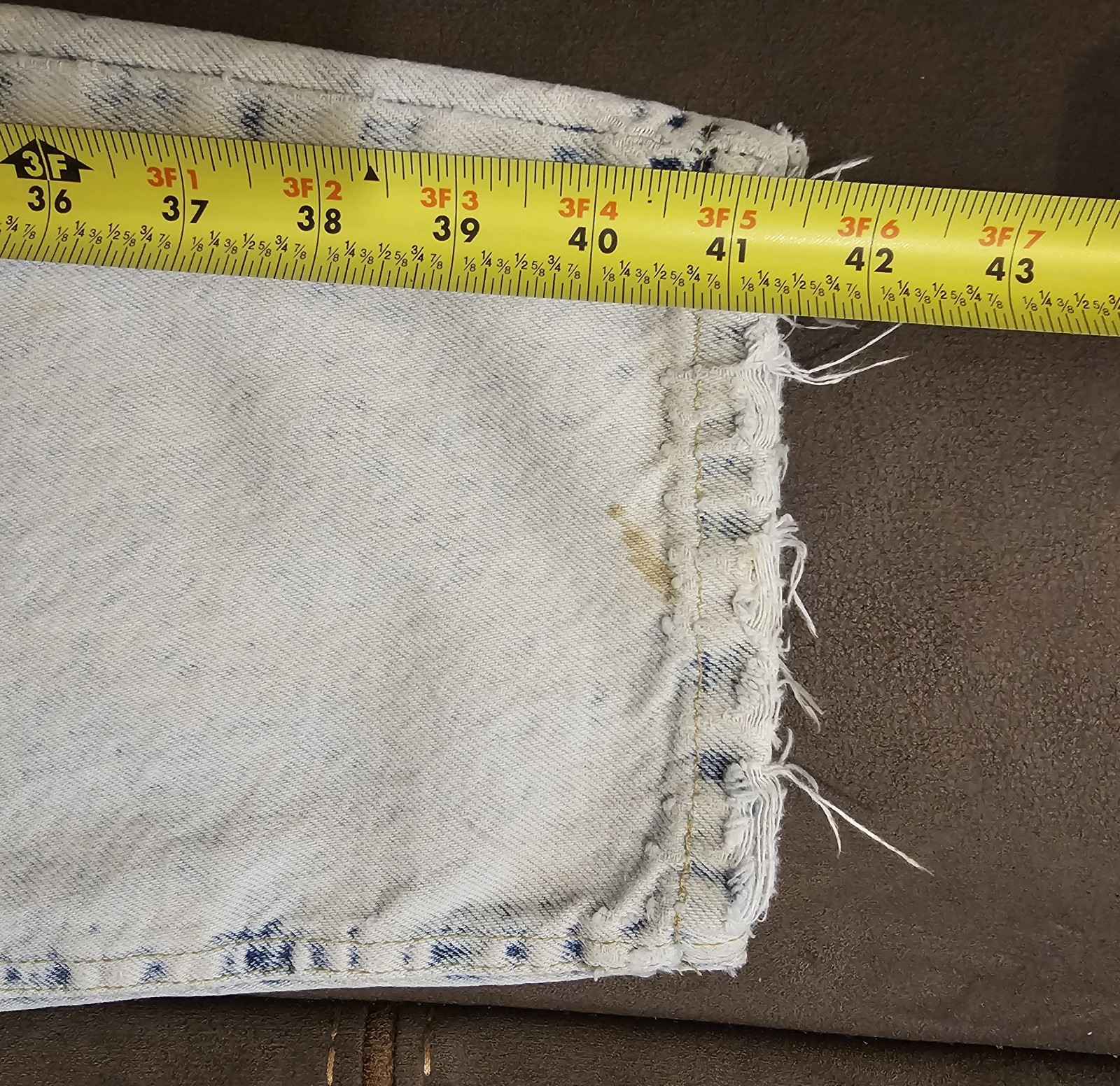 Vintage Kozmic Bluez Distressed Patchwork Jeans 36/32 USA Read Description!!