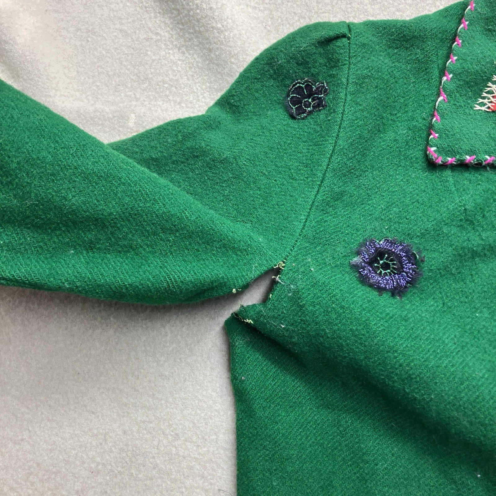 Vintage 60’s Embroidered Wool Mexican Souvenir Jacket S/M Western Rockabilly