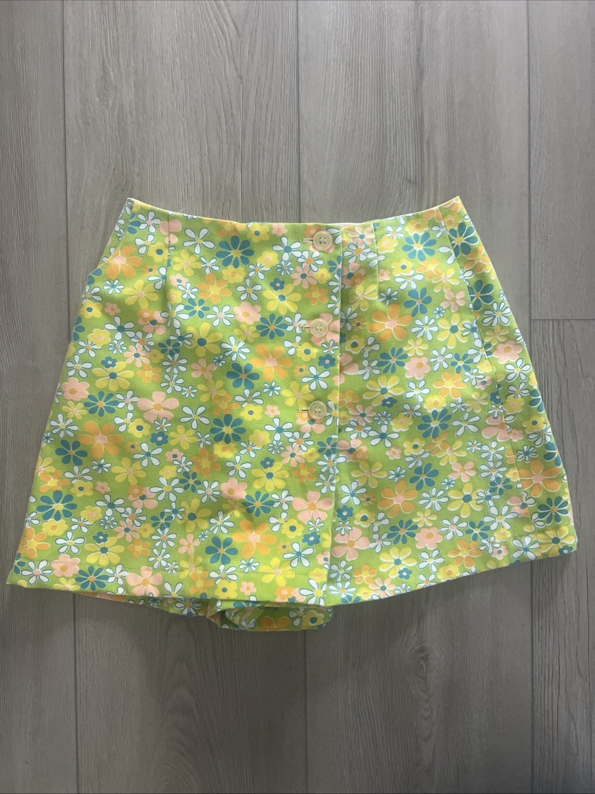 Vtg 70s Golf-a-Rounds by Louise Suggs Mini Skort Skirt Daisy Flower Power 26”