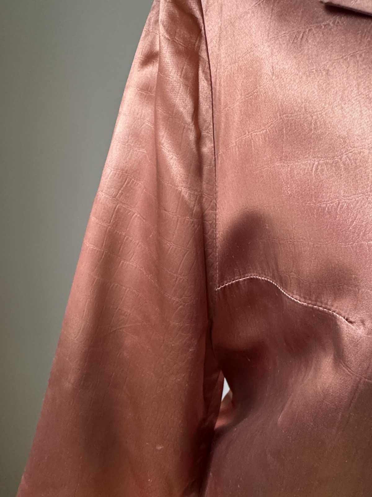 Mainstreet Vintage 50/60’s Copper Satin Weather Proof Trench Coat Velvet Collar