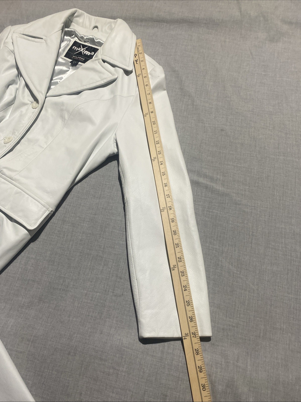 VTG Wilsons Leather Máxima Women&rsquo;s White Long Duster Trench Coat Medium Y2K 90s