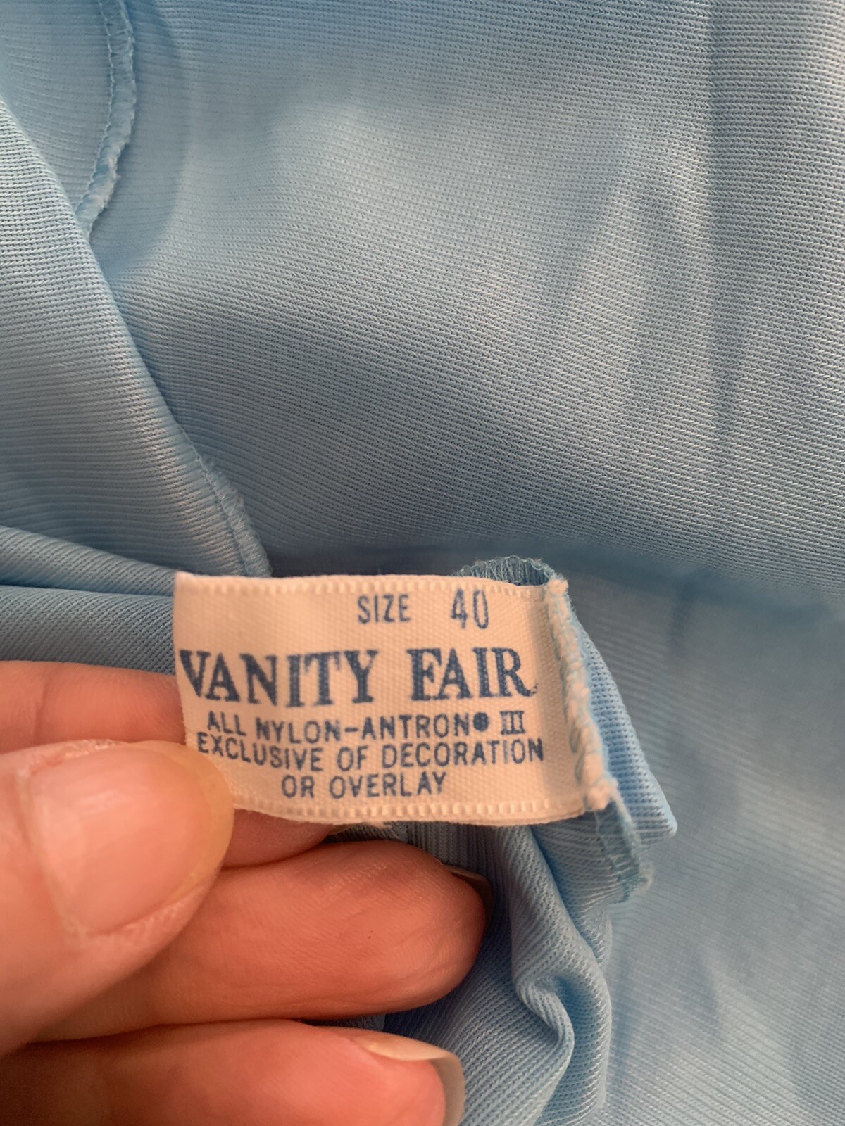 Vintage Vanity Fair Pajamas Women’s Sz 40 100% Nylon Shirt Pants Aqua Blue