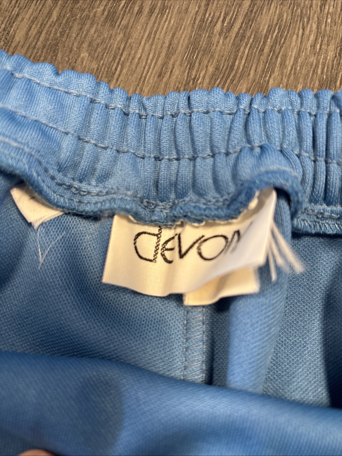 Vintage 70&rsquo;s Devon Deadstock Flare Polyester Blue Pants High Waist 26×29.5