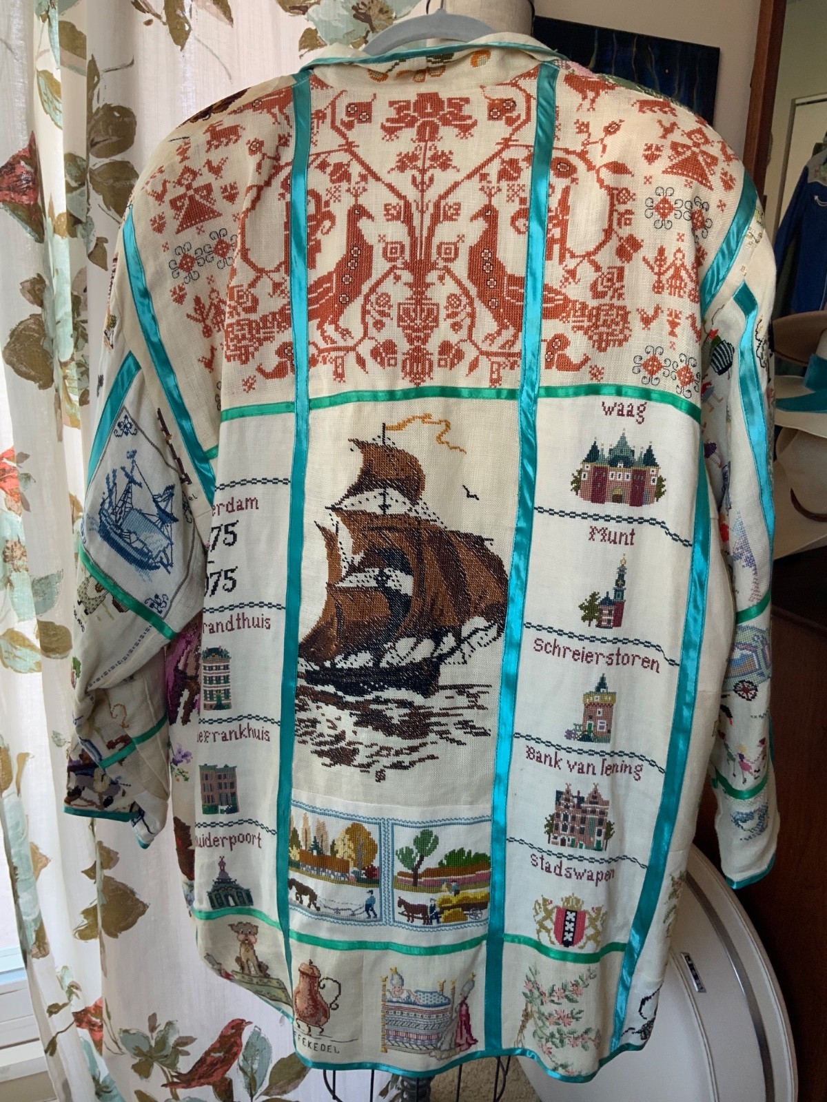 Vintage Folk Hand Stitched Embroidered Jacket