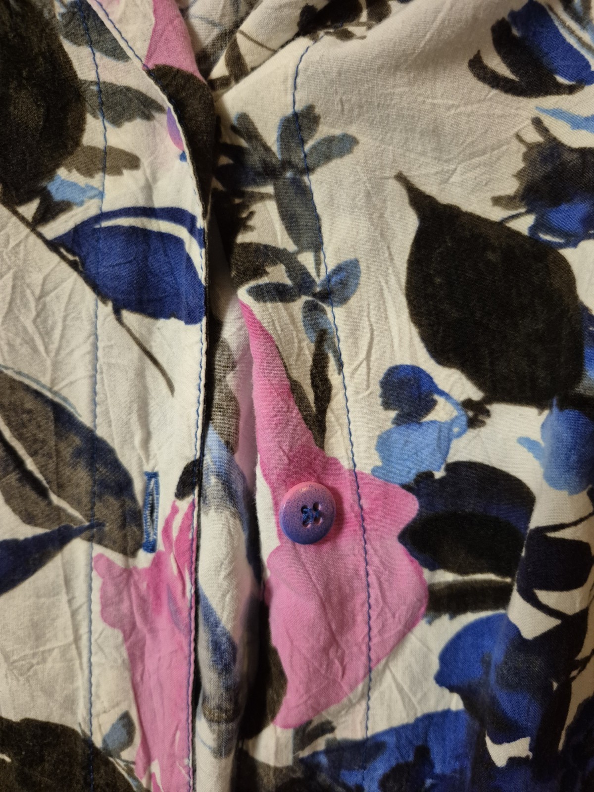 Jams World Womens Abstract Floral Button Front Aloha Hawaiian Shirt XXL