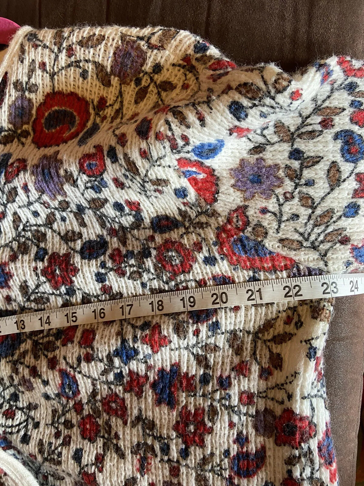 Vintage 1950’s Floral Womens Large Cardigan Sweater Orlan Acrylic GrandmaCore