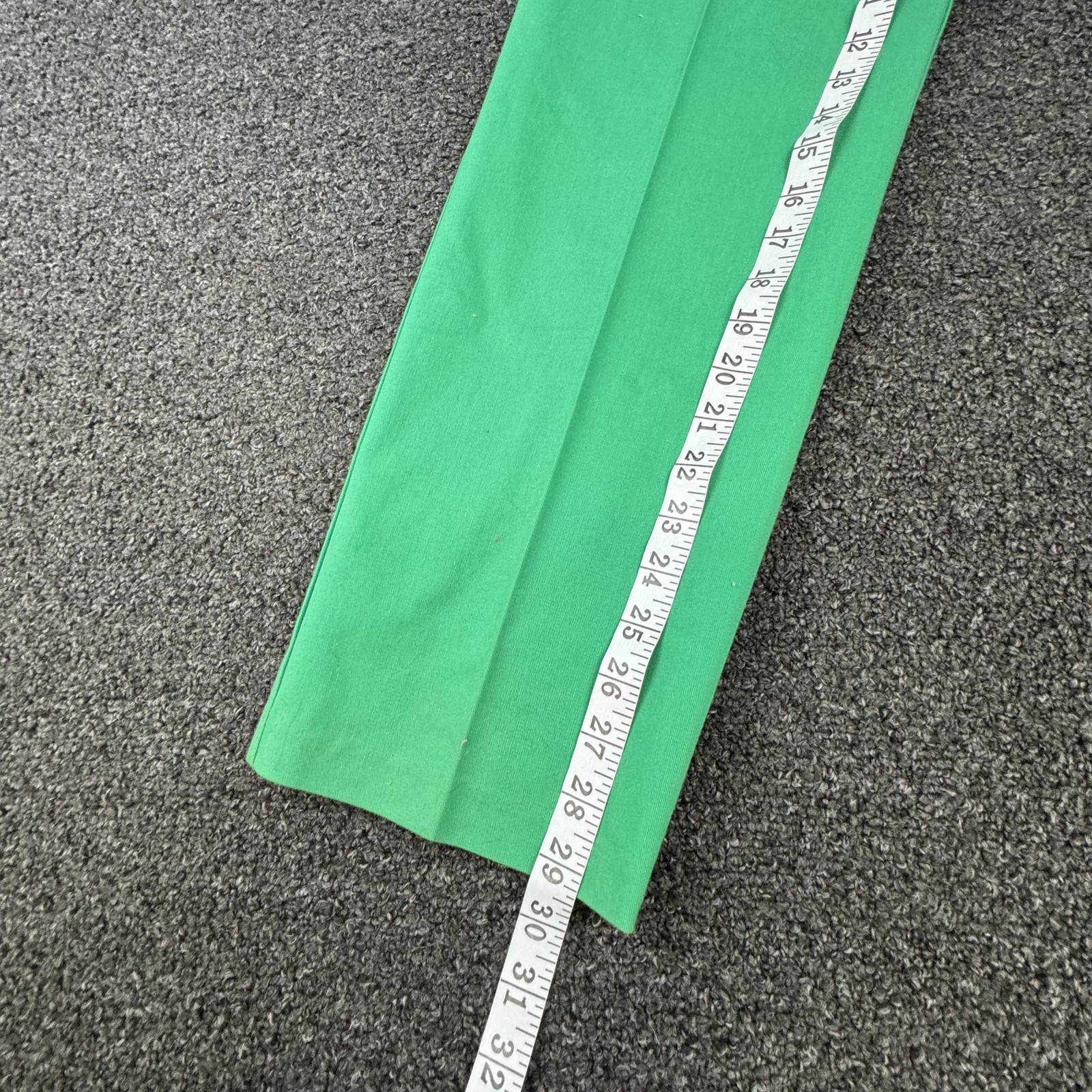 Vtg Club Newport Dress Pants Women 14-16 Green Flat Front Crease Solid Elastic