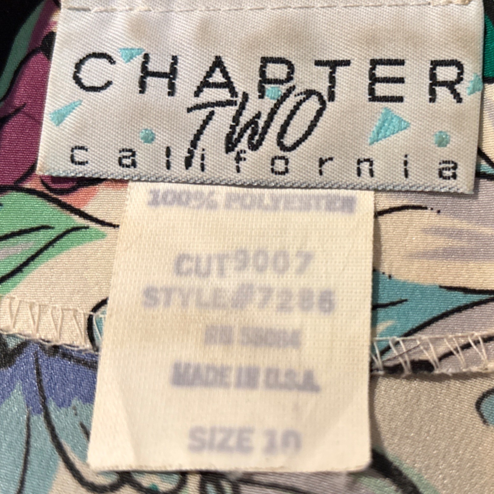 Chapter Two California Vintage Floral Dress 100% Polyester Size 10 Style 7286