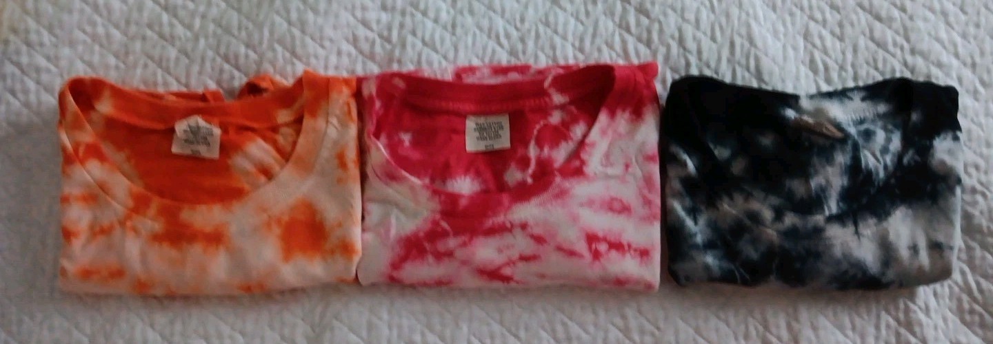 3 Vintage 90s t shirts Tie Dye Medium USA made 100% Cotton Lightweight Soft