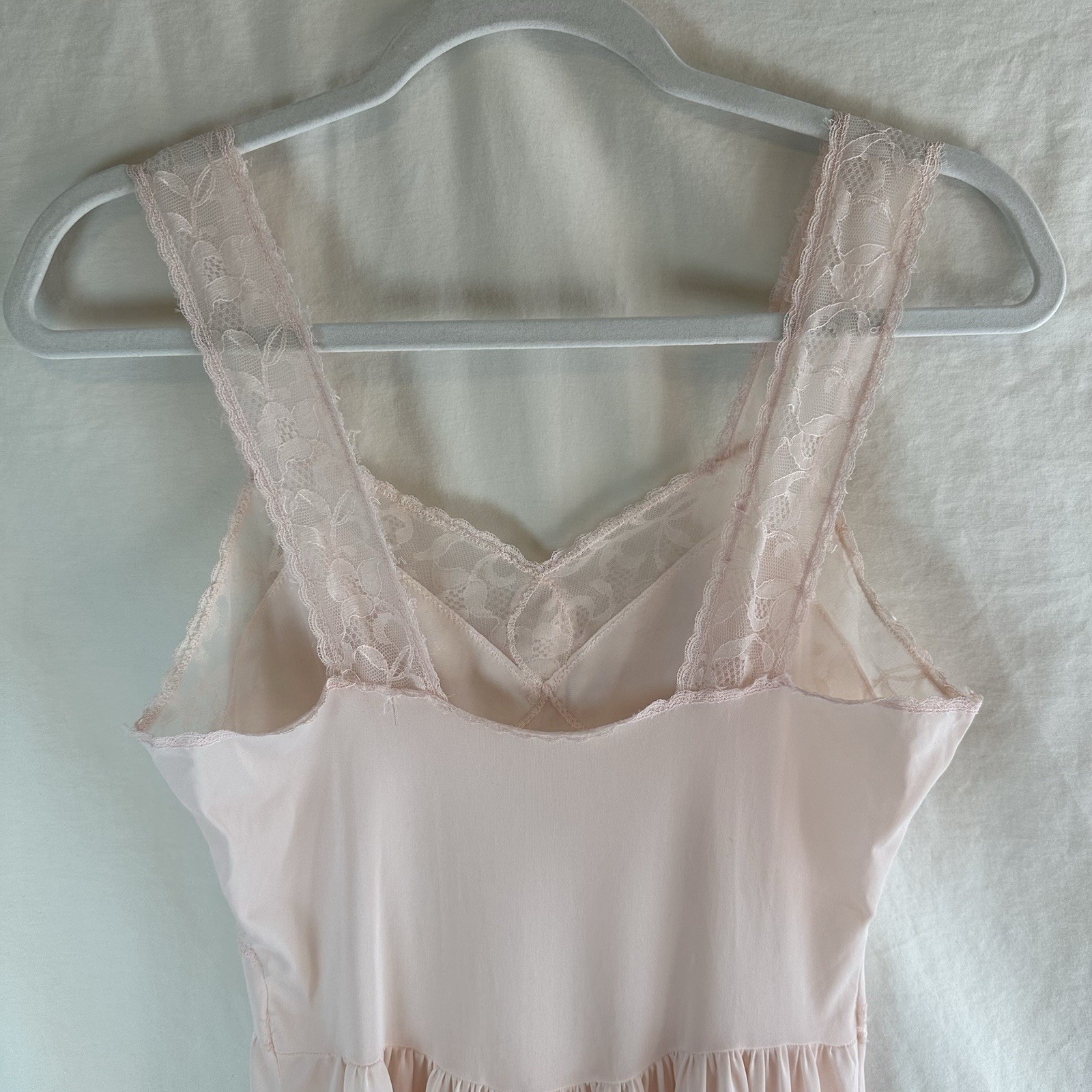 Vintage Dutchmaid 60s Pink Peignoir Set Nylon Sheer Robe & Gown Lace Romantic 14
