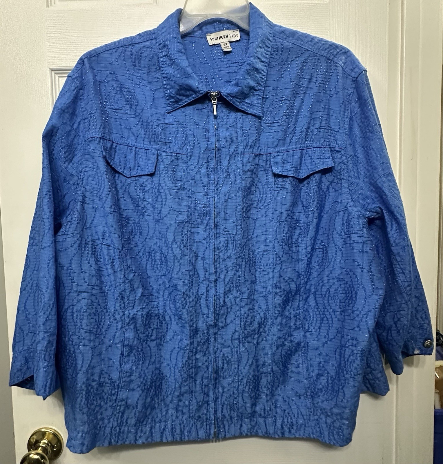 VTG Southern Lady Jacket 3X w/ Embroidery Detail, Zipper Close w/pockets