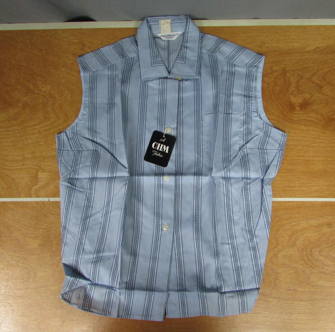 Vintage 1960s Lady Colonial NOS Top Loop Blouse Top Sleeveless Shirt CHM Fabric