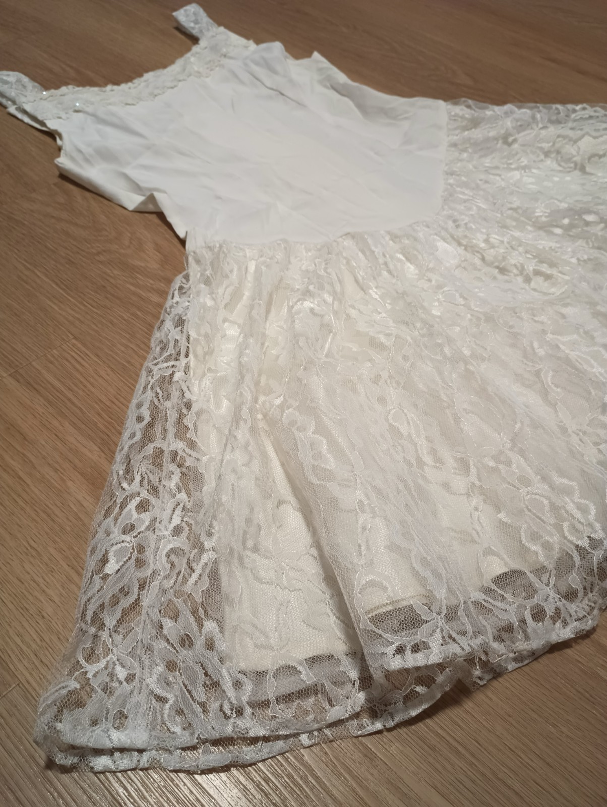 Vtg 80s Chantilly Lace Sequin TULLE Layered Skirt prom fit flare glam Dress S