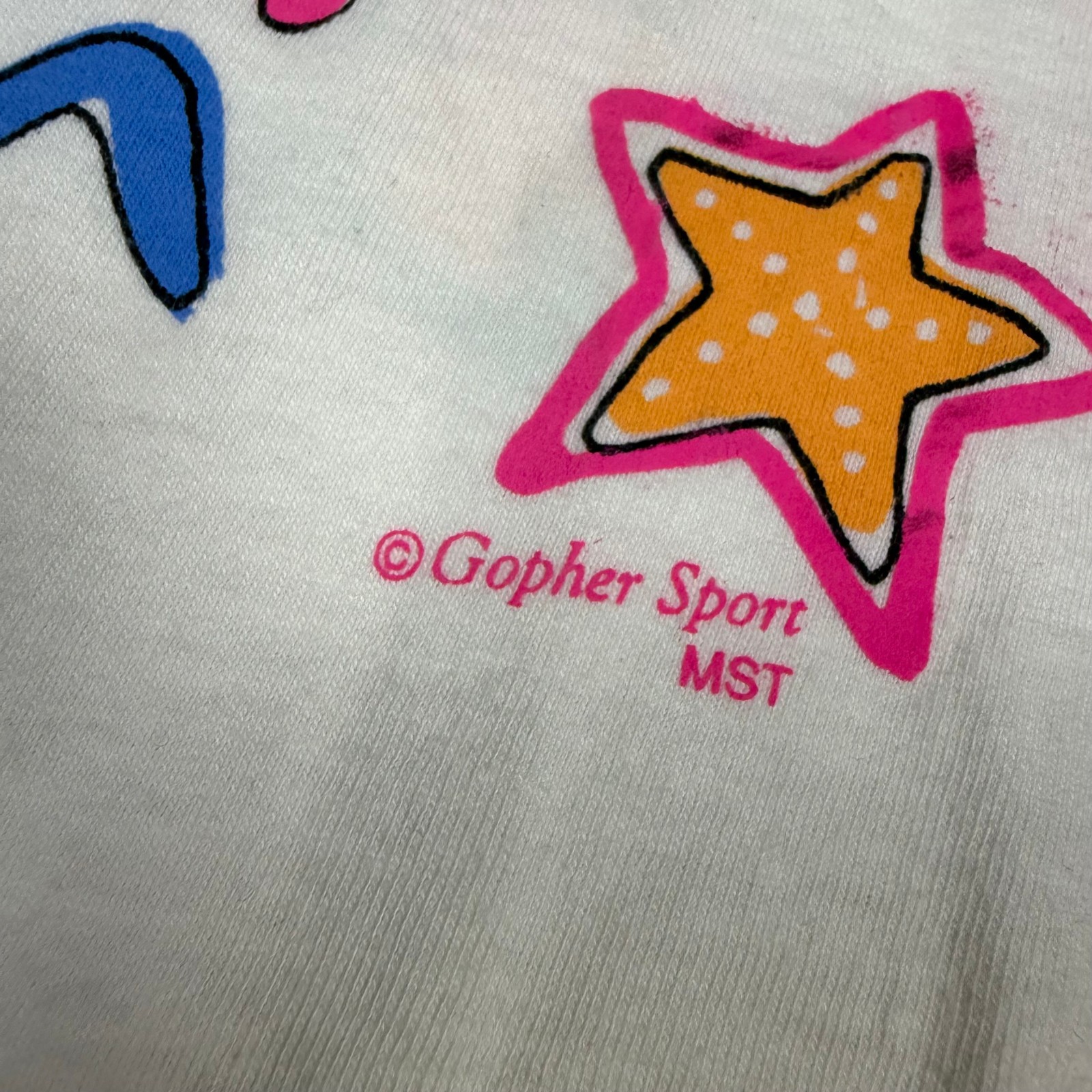 Vintage Gopher Sport Fish 90s One Size Beach Cover Up T Shirt Dress Abstract Art