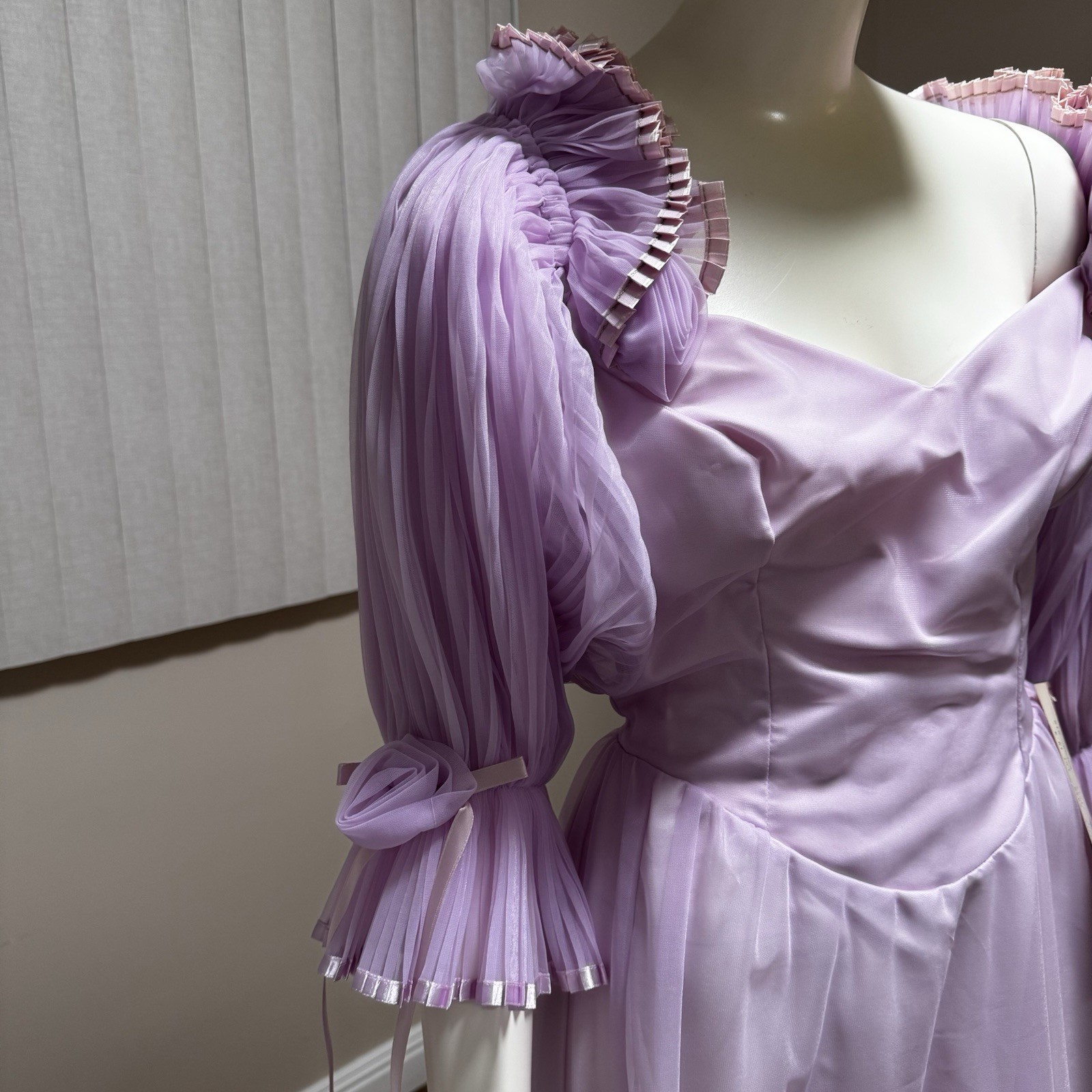 VTG Dance Allure Gown Prom Dress Womens 5/6 Lavender Pageant Bridal 80s USA NWT