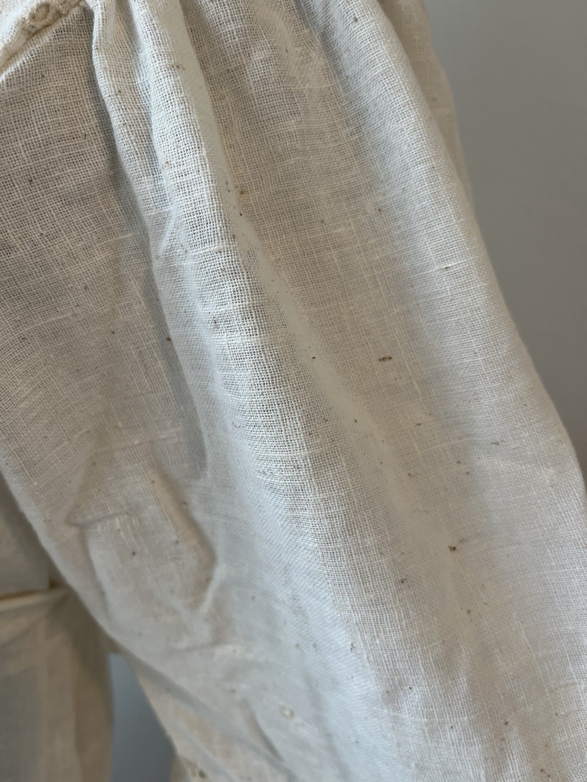 Vintage 70s Kaftan Dress Eyelet Cotton Blend Size L Gauzy Goddess Prairie USA