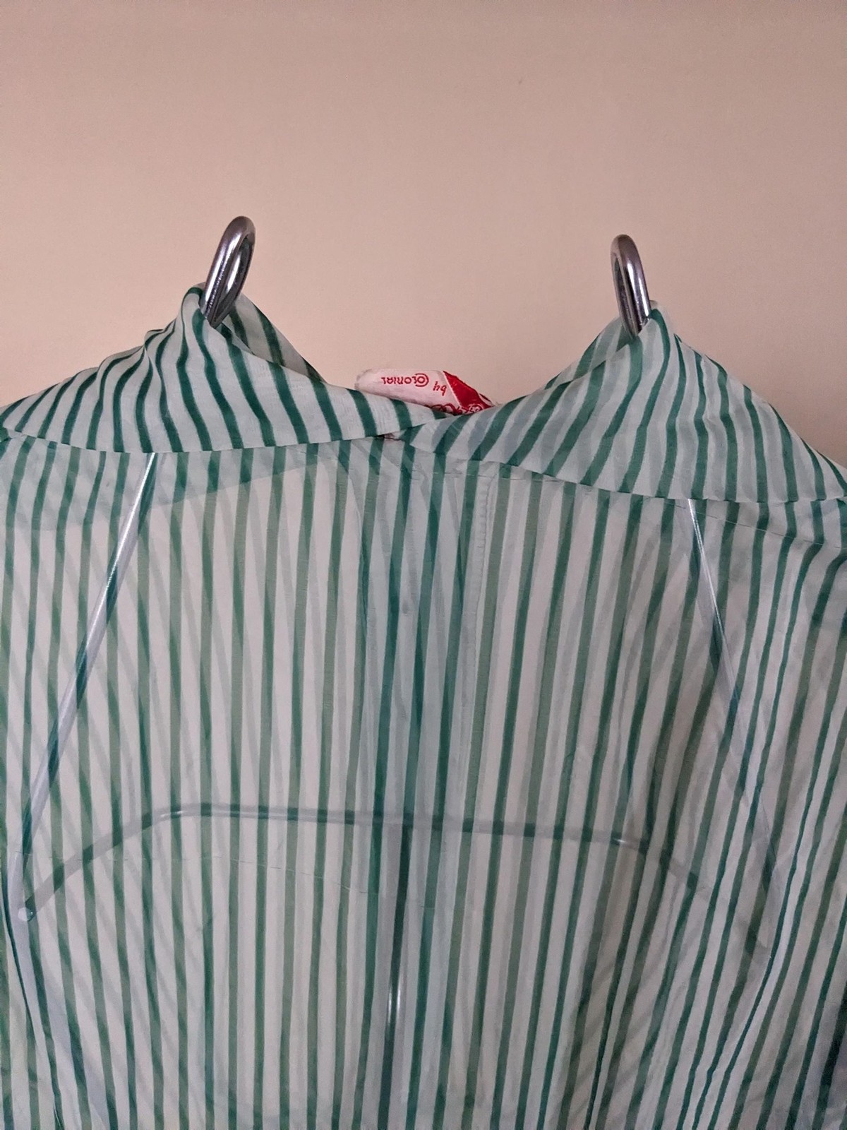 1950s Colette by Colonial Sheer Stripe Shirtwaist Dolman Sleeve Midi Day Dress