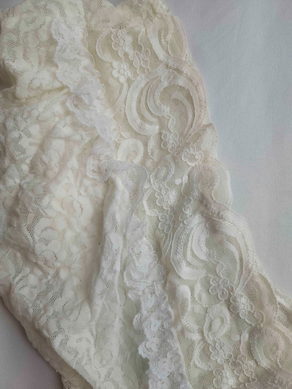 Vintage Sears Inner Most Lace Teddy Romper Womens Medium 12/14 White Satin Retro