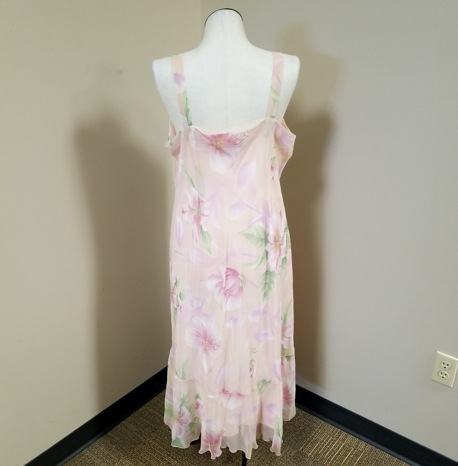 Vintage R&M Richards Pink Lightweight Floral Jacket & Dress Formal Outfit Set