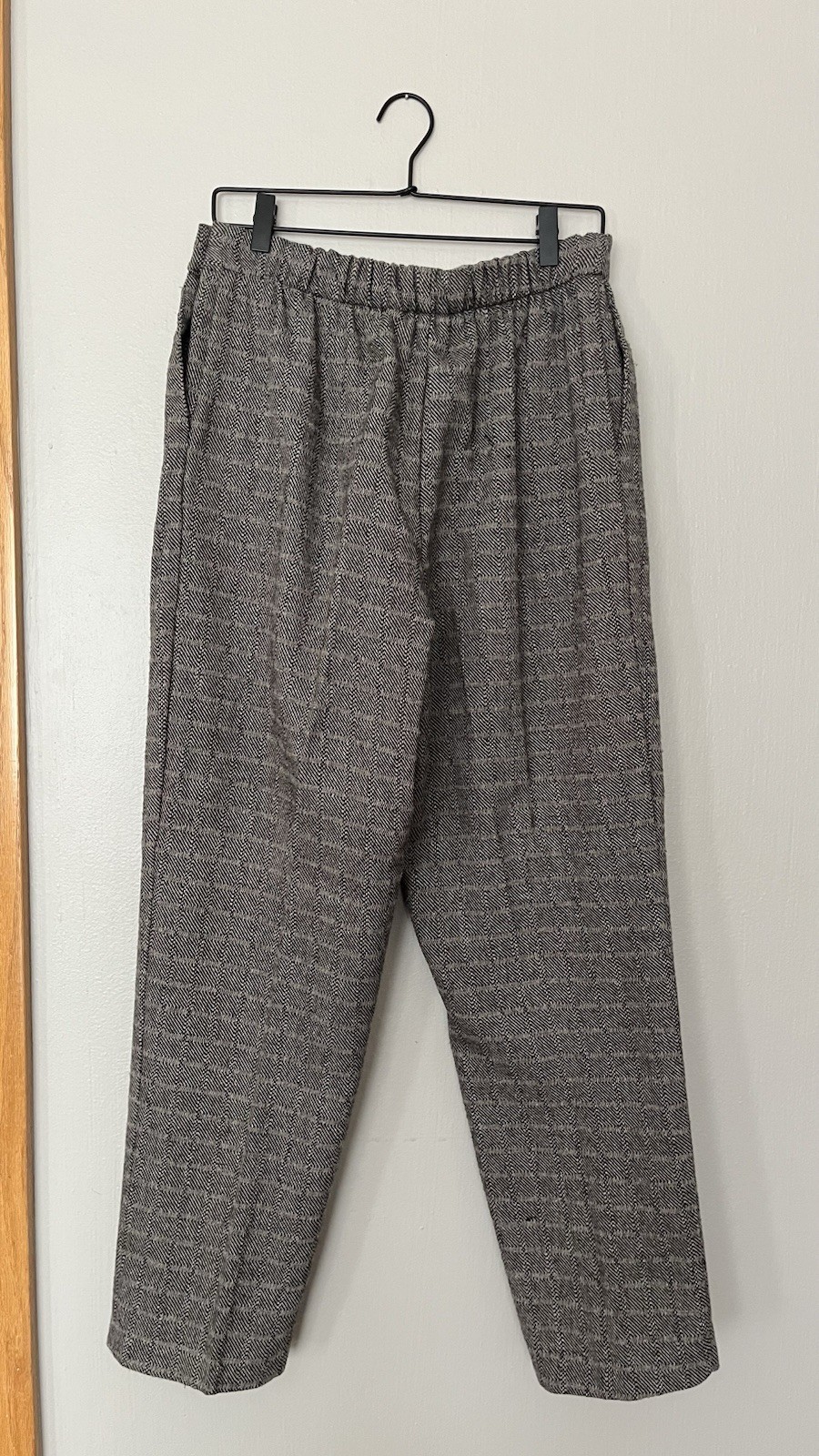 Vintage DR Bentley Tailored High Waisted Gray Black Pants Poly Blend Size 14