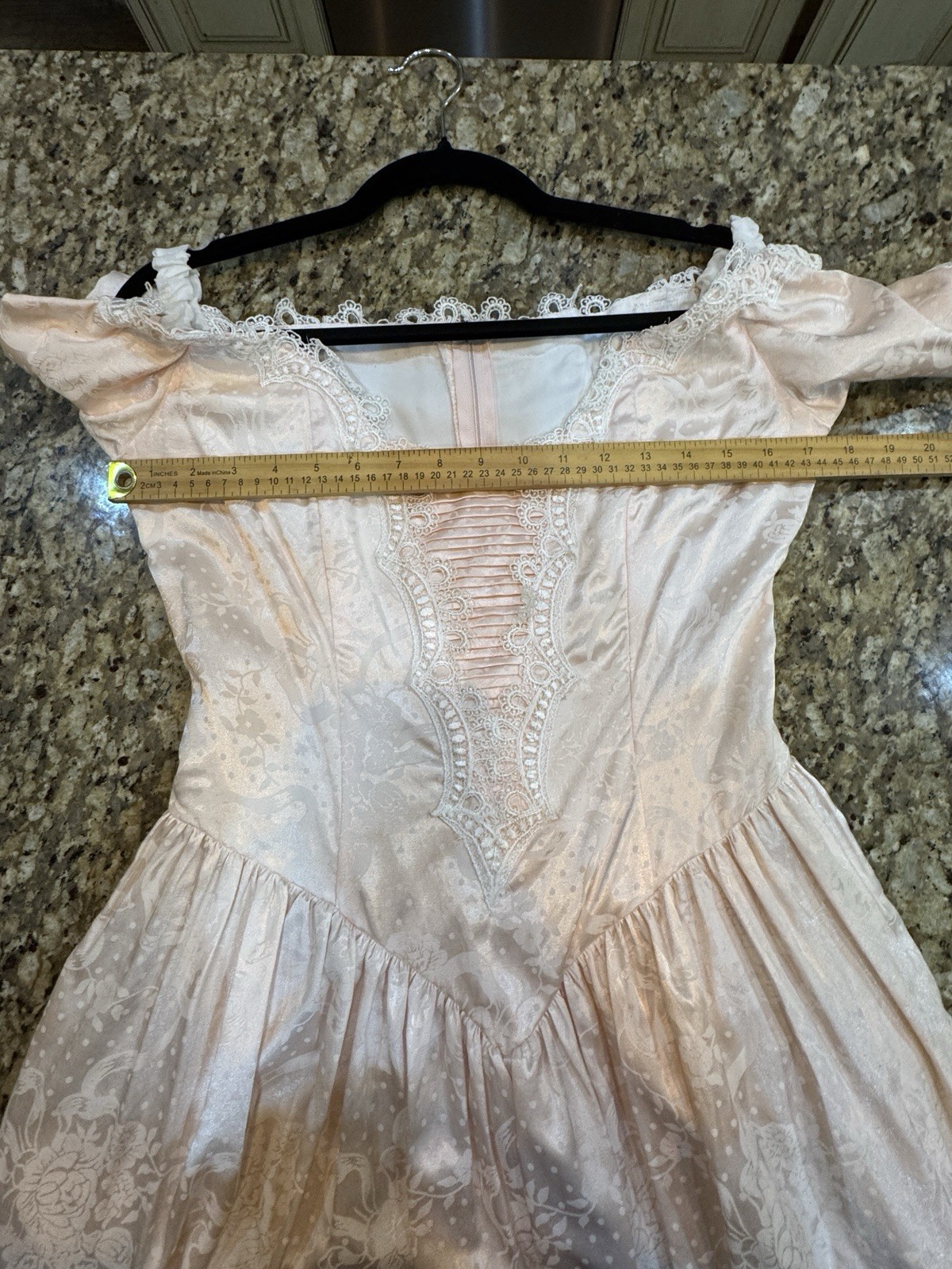 Scott McClintock Romantic Pink Off Shoulder jacquard Dress 80s 90s Size 10