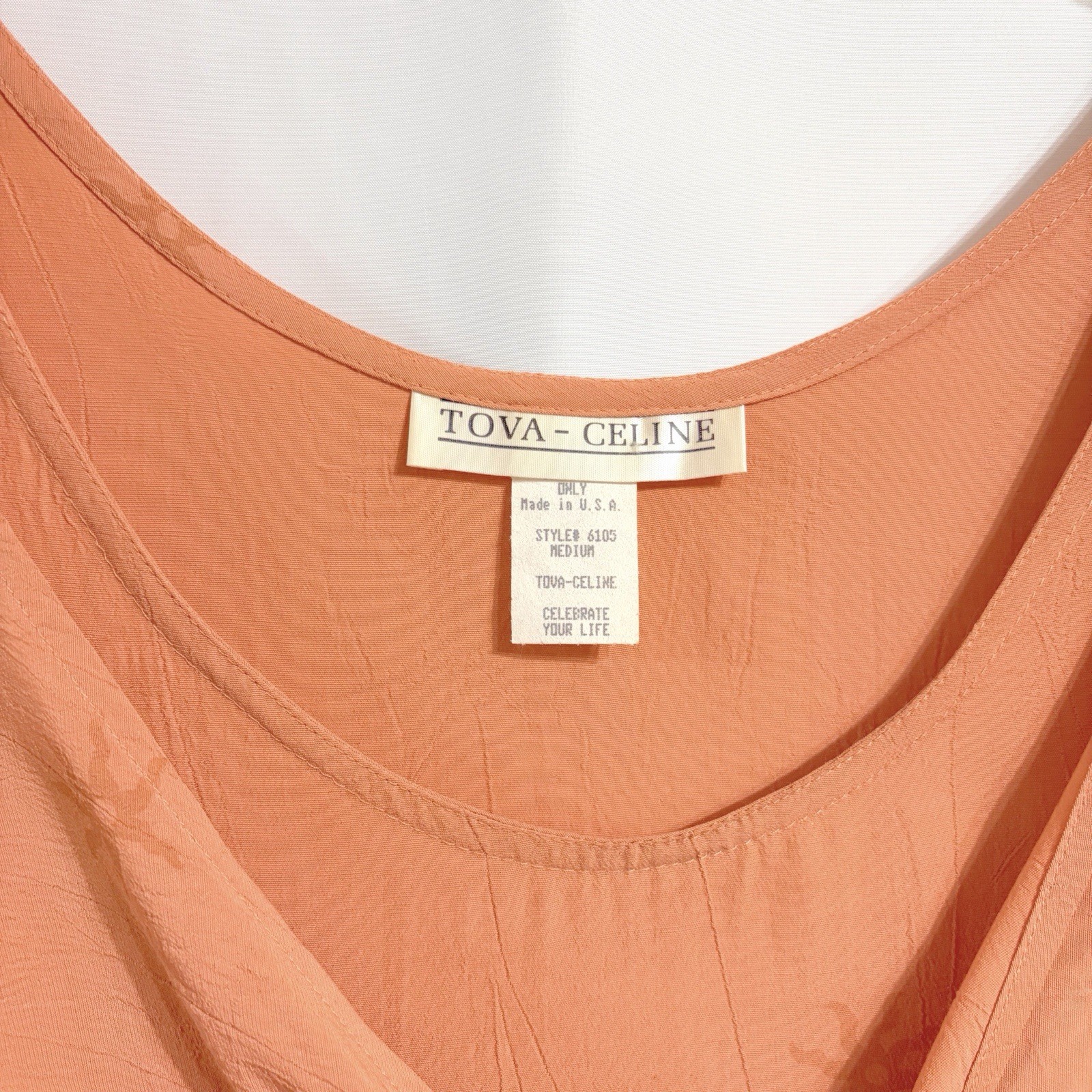 Tova Celine Vintage Celestial Print Maxi Dress M Peach Tie Front Whimsigoth