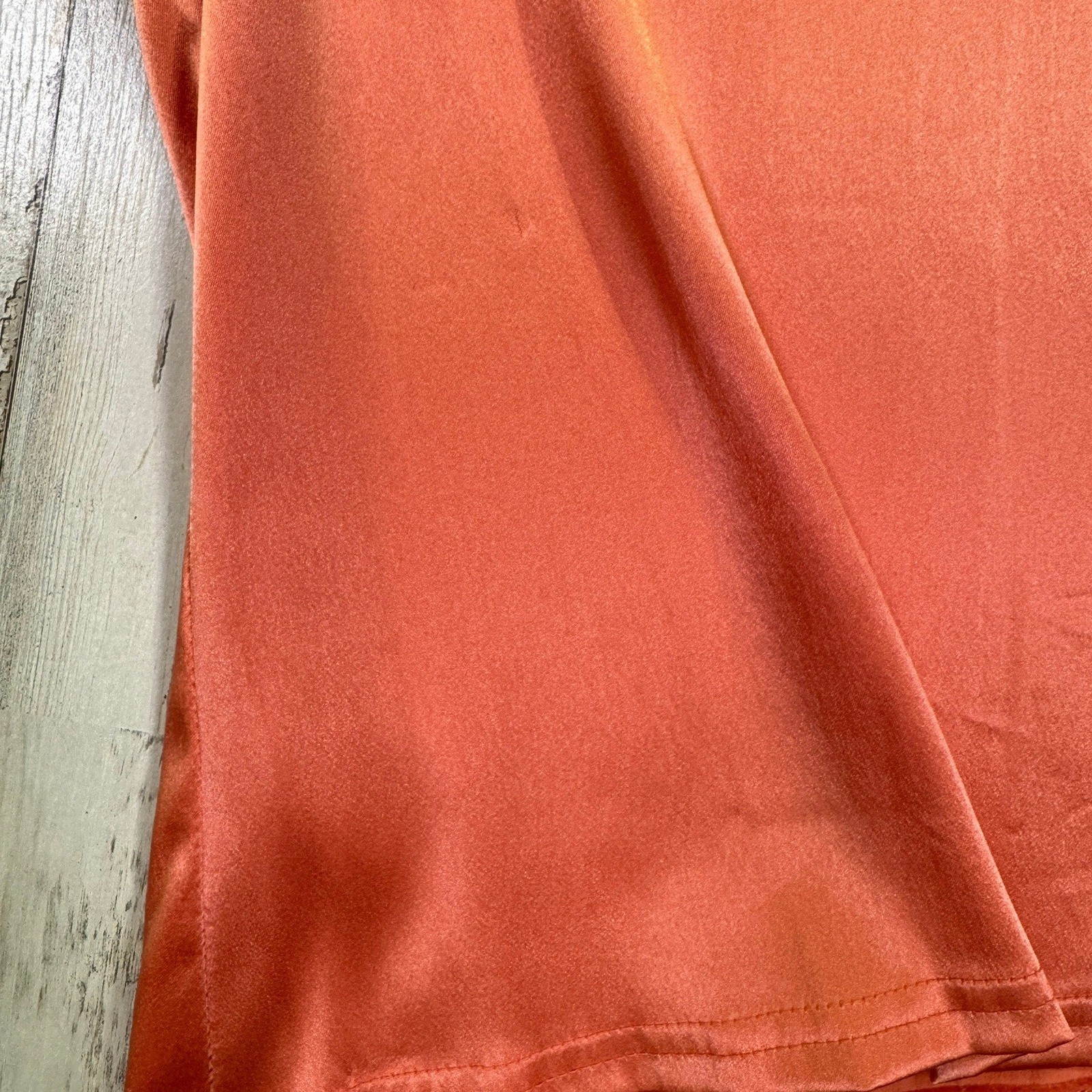 Double D Ranch Top Women Small Peach Silky Short Sleeve Western Vintage 90s