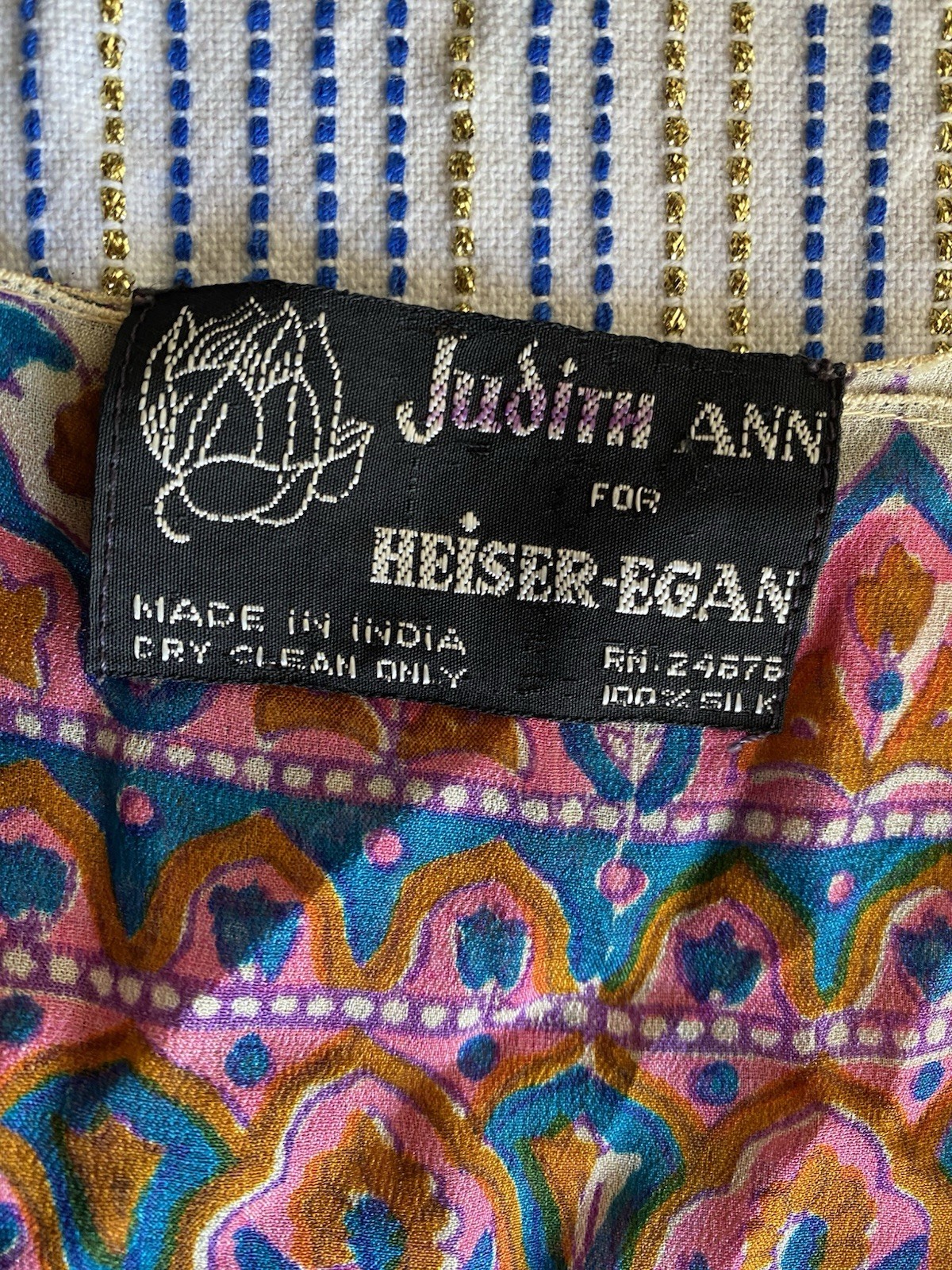 Vintage Judith Ann for Heiser-Egan Vintage Sheer India Silk Dress Sz S/M