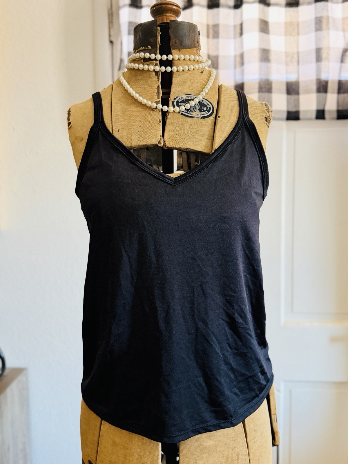 Vintage 80s Vanity Fair Black Stretch Camisole Size: 36/42