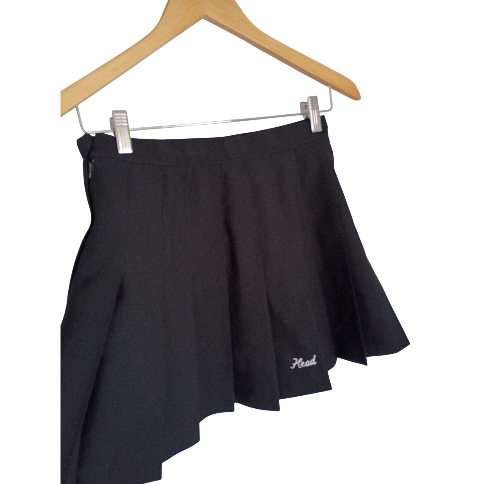 VTG HEAD 90&rsquo;s Sportswear Black Pleated Tennis Skirt Made USA W24 Classic Court