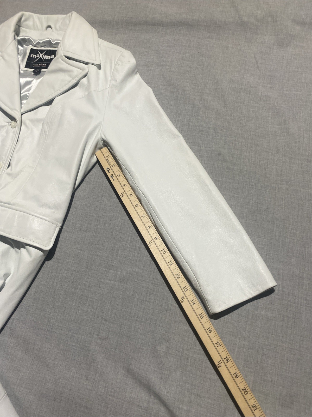 VTG Wilsons Leather Máxima Women&rsquo;s White Long Duster Trench Coat Medium Y2K 90s