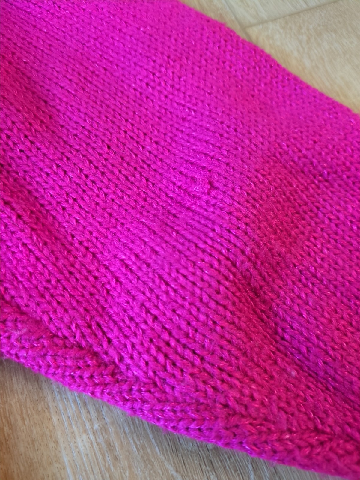 Vintage Bold Geometric Angora Wool Blend Top Fuschia Embellished 80s Mom Sweater