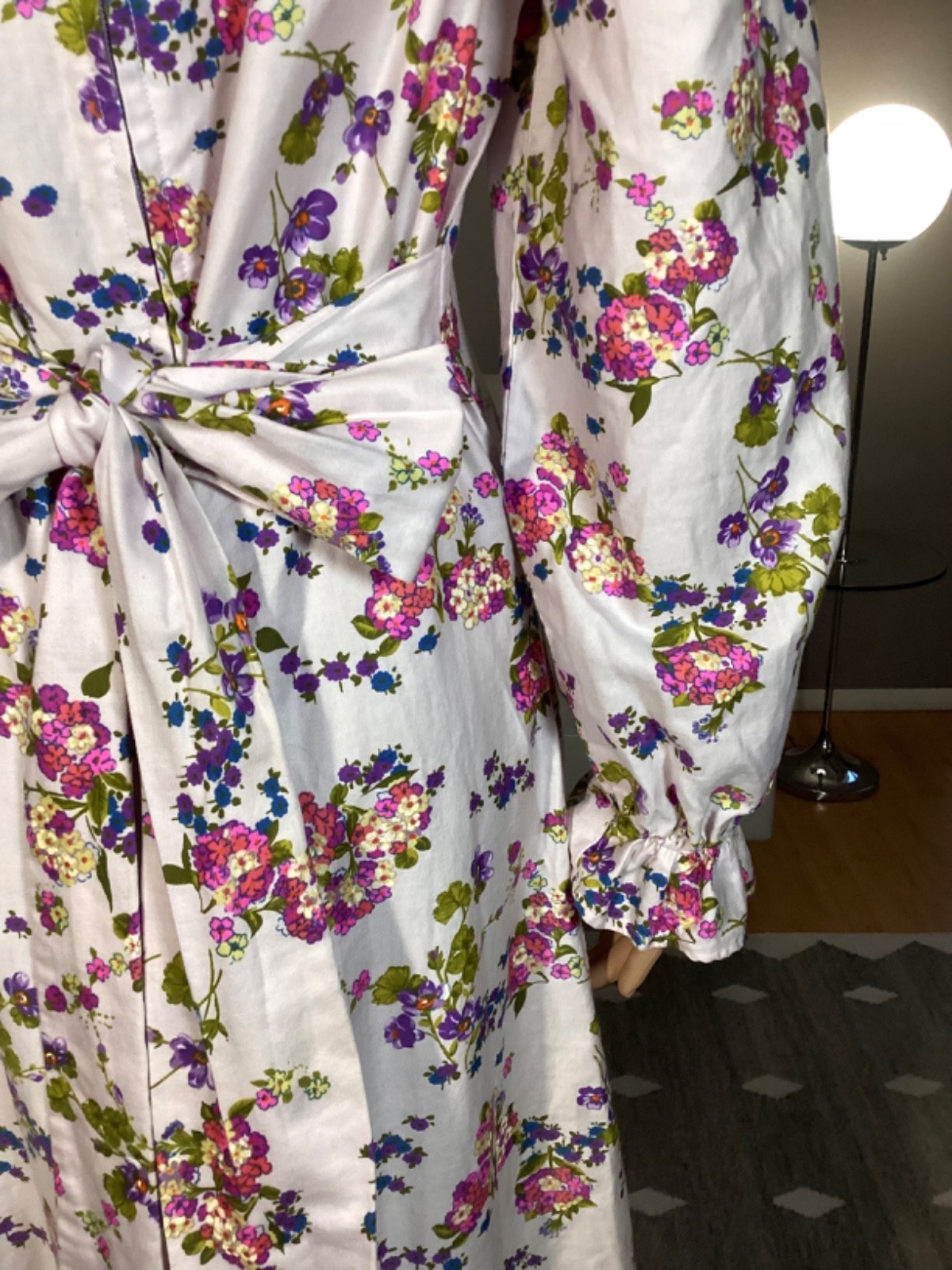 Vintage 70’s Handmade Floral Ruffle Prairie Maxi Dress Boho Hippie
