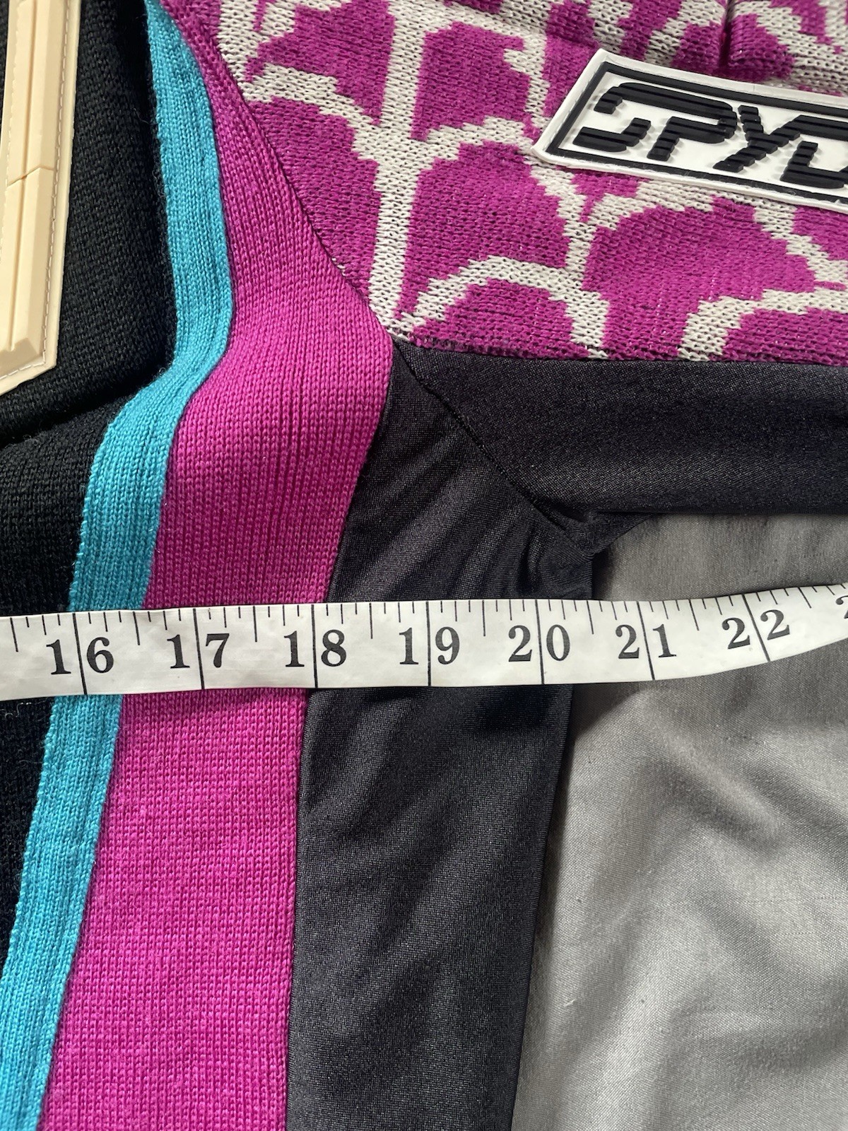 VTG Wool Spyder Padded US Ski Team Sweater Sweatshirt Purple Orange Green Web XS