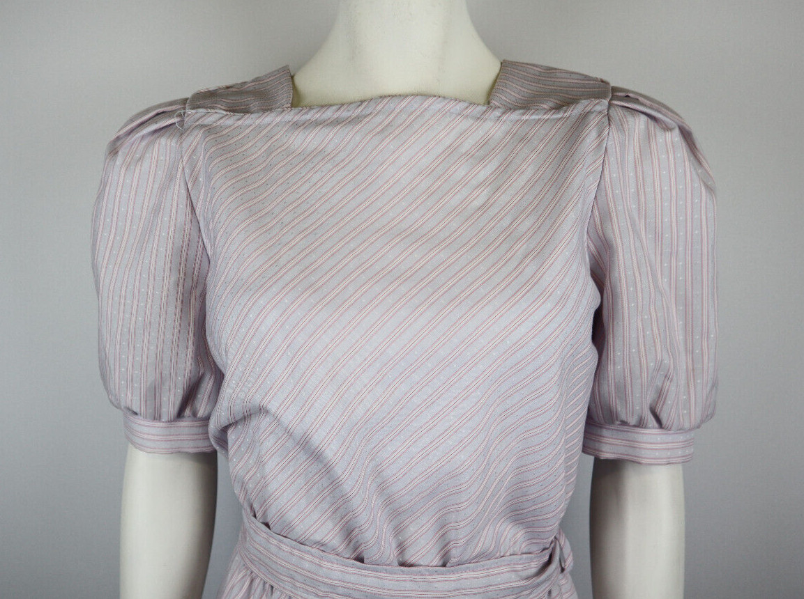 BYER TOO! Vintage 80s 90s Womens Dress Size 7 Blue Red Striped Belted
