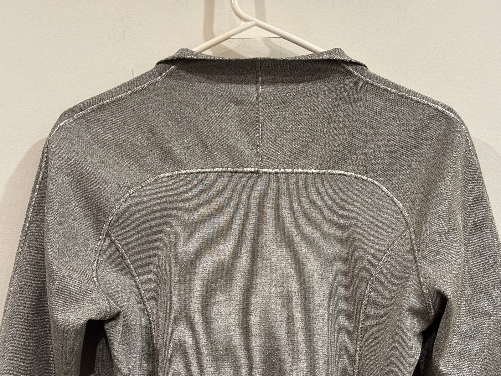 Vintage Stizzoli Silver Gray Polyester & Cotton Jacket Made in Italy – 42