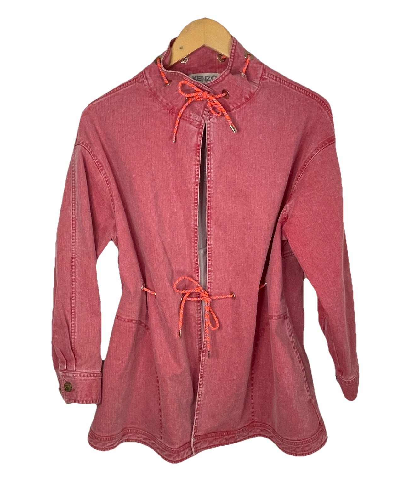 VTG Rare 80s 90s KENZO PARIS Pink Red Denim Jean Jacket Streetwear EU 36 / Small