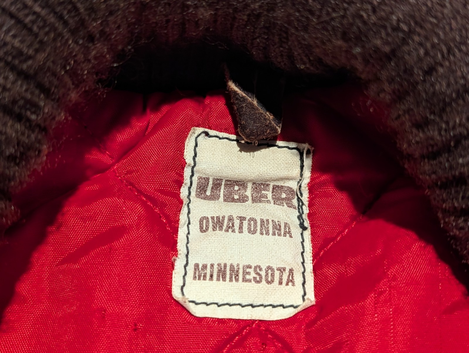 Vtg UBER Fringed Genuine Leather Bomber Jacket Minnesota USA XL 2XL Quilt Lined