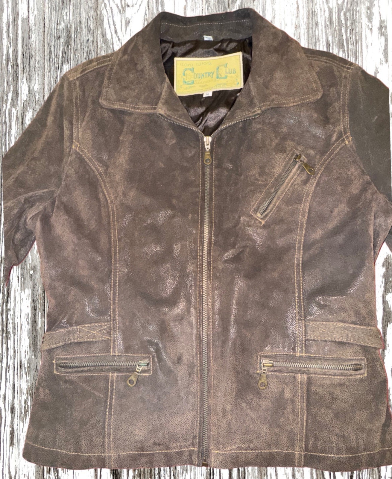 Lloyd Elliot&rsquo;s Country Club Brown Leather Jacket Medium excellent condition