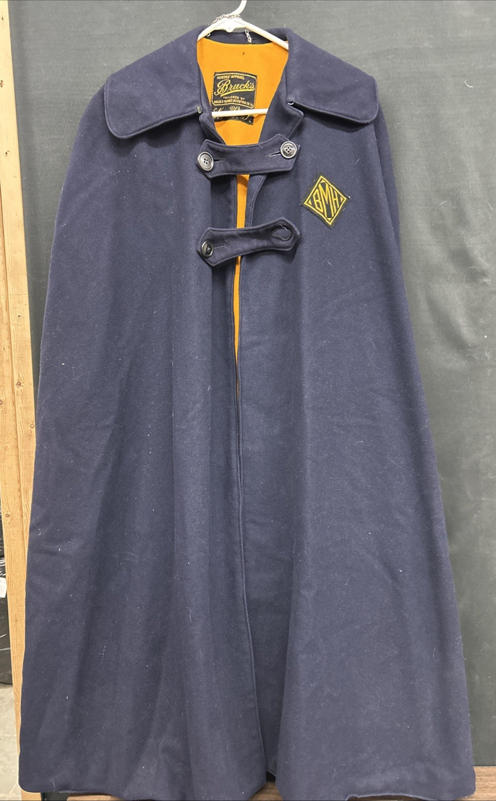 Vintage 40s 50s Bruck&rsquo;s Nurses Apparel Wool Uniform Cape WWII
