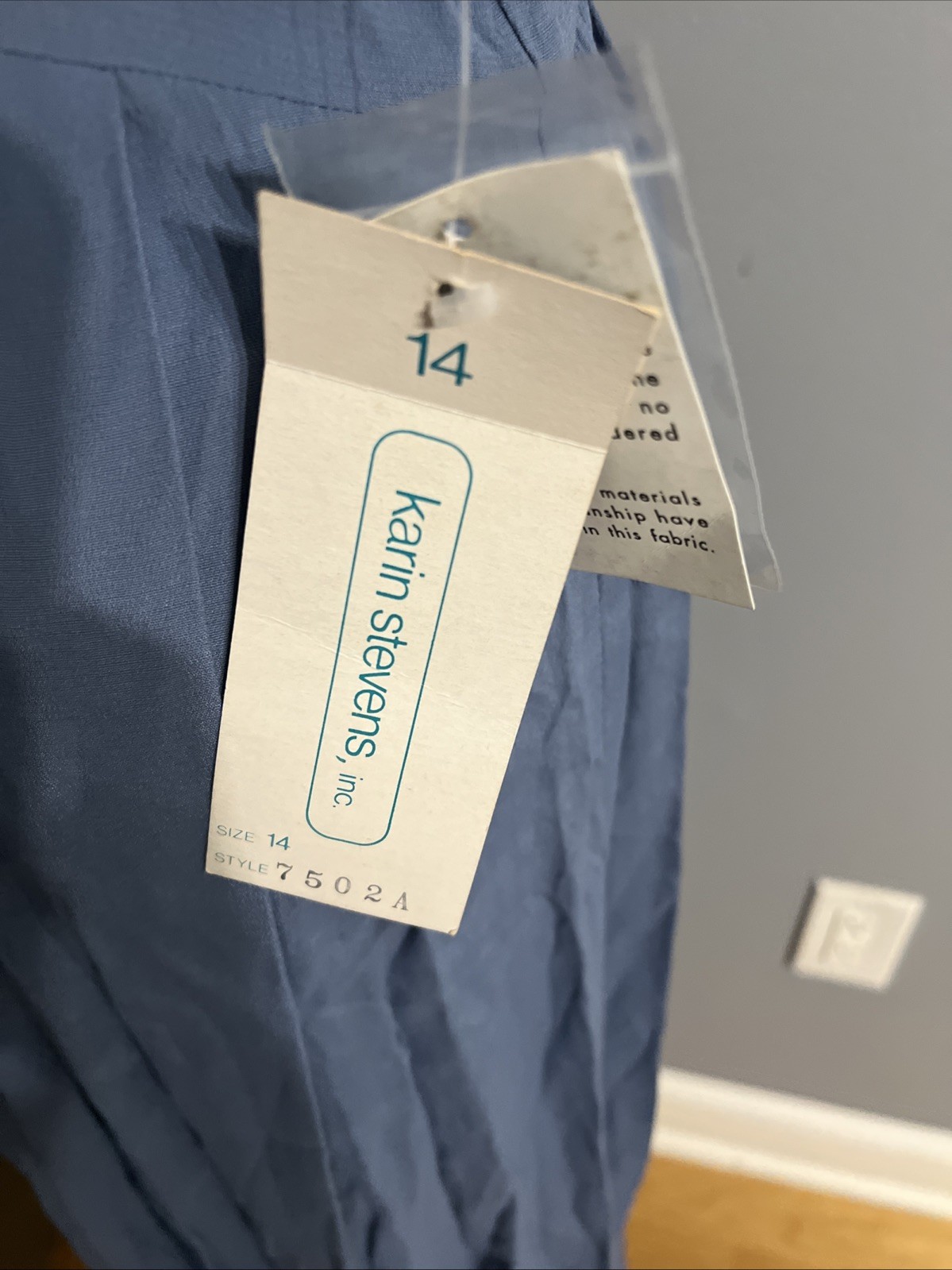 Karin Stevens ︱Light Blue Dress ︱ Embroidery Collar︱Size 14︱NWT︱Vintage︱1990&rsquo;s